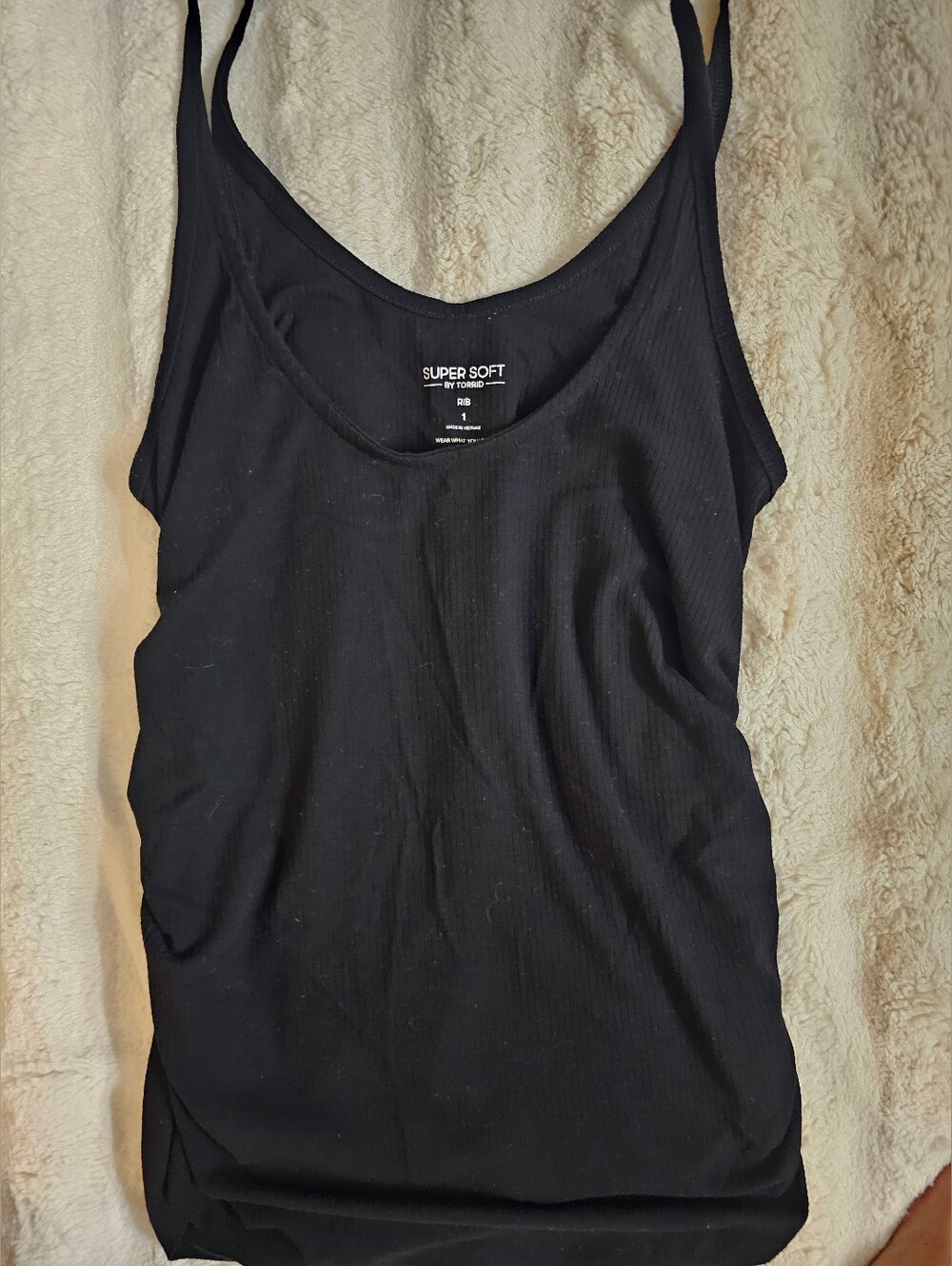 torrid Black Ribbed Scoop Neck Tank Top